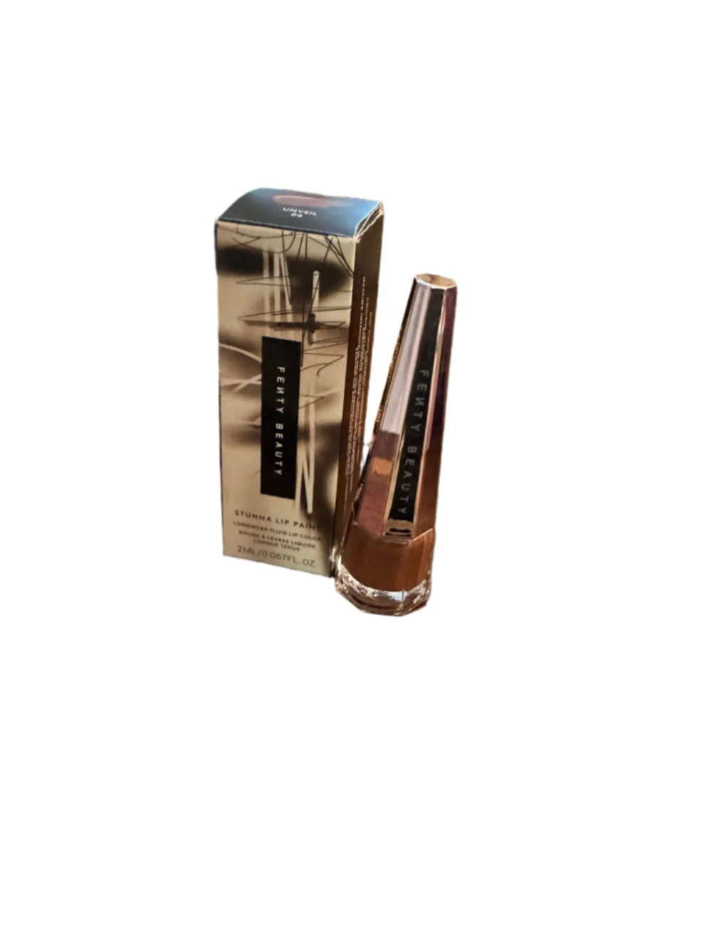 New Fenty Beauty Stunna Lip Paint Unveil 04 Brown mini sized